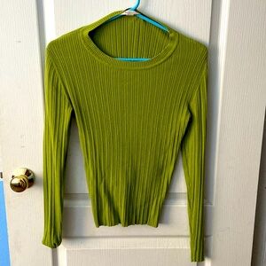Lime Green Knit Long Sleeve - Small